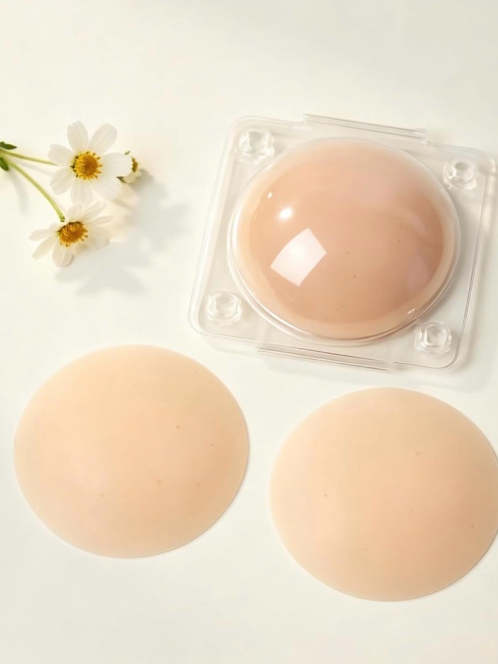 💞 New Nude Reusable Self-Adhesive Silicone Nipple Covers with Case
